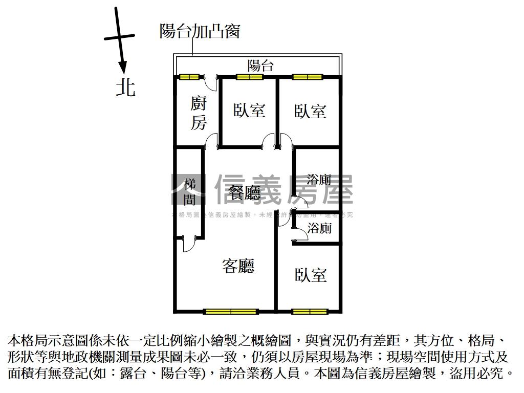 近捷運麗山學區邊間３樓房屋室內格局與周邊環境