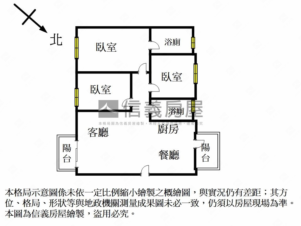 力天品翰次頂樓視野三房房屋室內格局與周邊環境