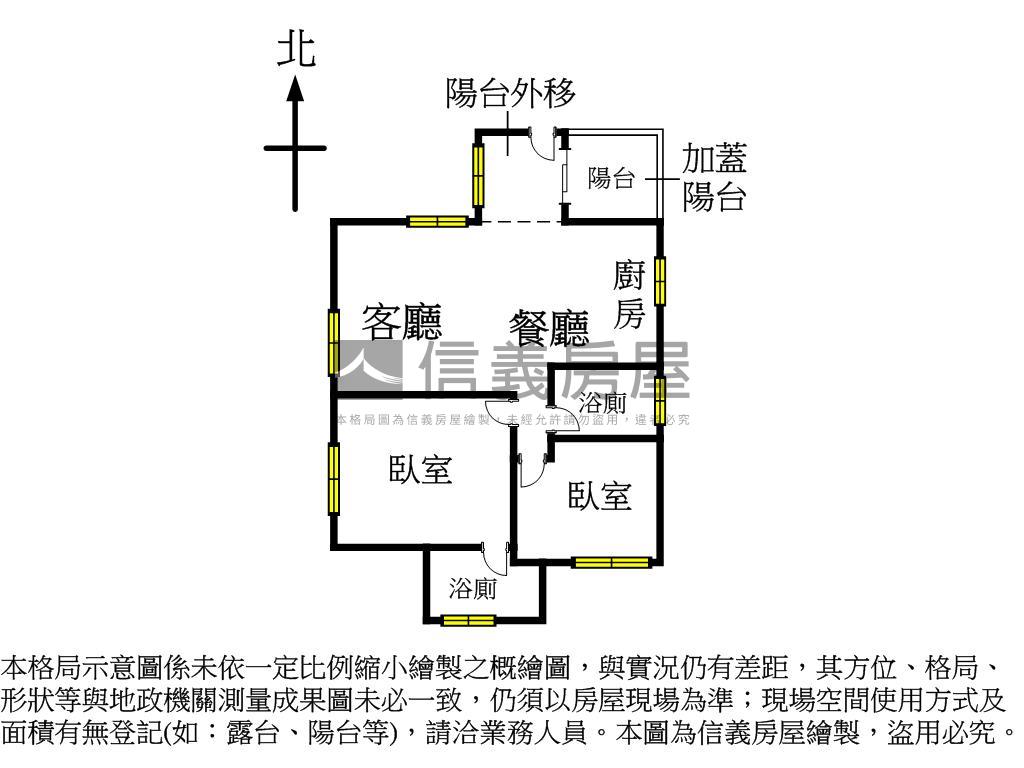 茵之伴６樓全新兩房兩衛房屋室內格局與周邊環境