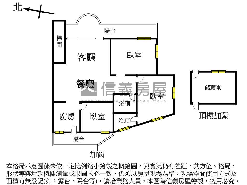 天母磺溪邊間三房美寓房屋室內格局與周邊環境