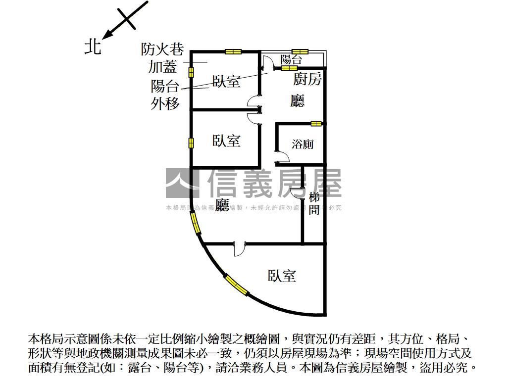 裕民市場低樓三房房屋室內格局與周邊環境