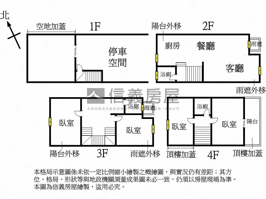 全新未住邊間大後院透天Ａ房屋室內格局與周邊環境