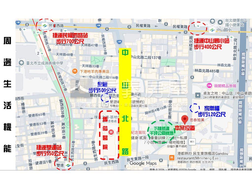 新忠泰建設公園景觀兩房車房屋室內格局與周邊環境