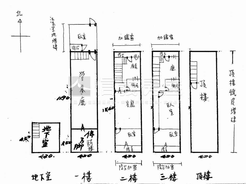 健行路朝南前後臨路透店房屋室內格局與周邊環境
