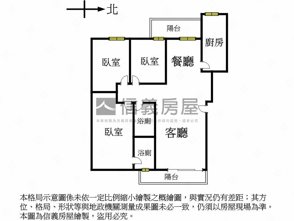 大直力行三房車位房屋室內格局與周邊環境