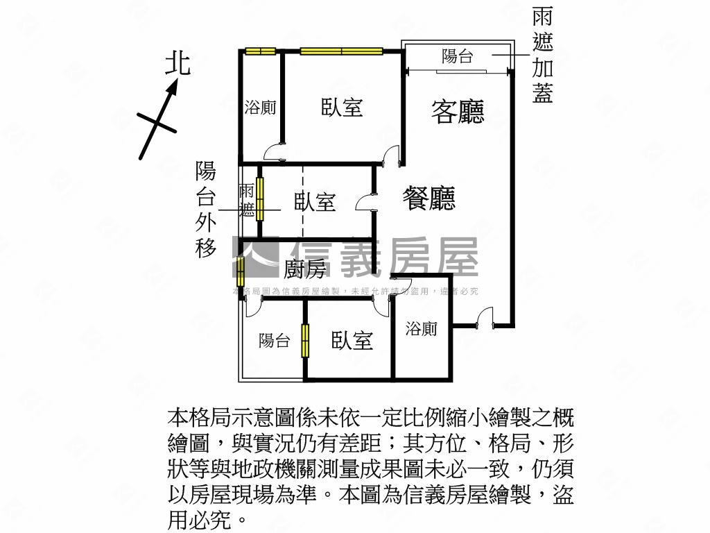 鴻築吾江次頂３房平面車位房屋室內格局與周邊環境