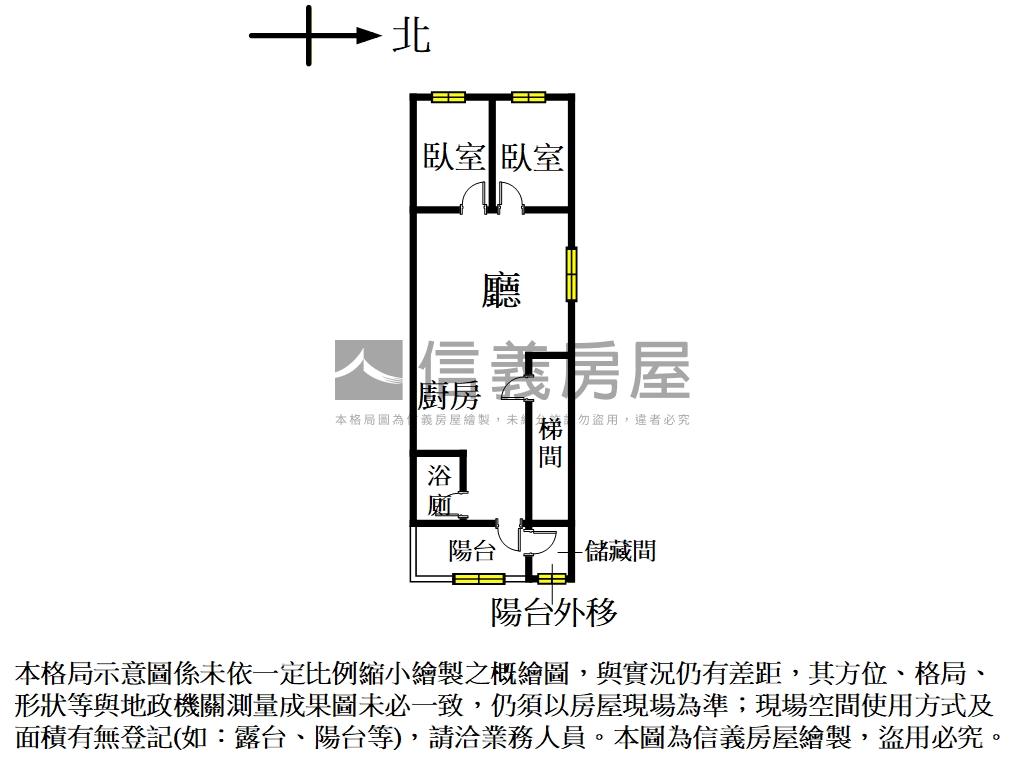 近捷運。免爬高。邊間兩房房屋室內格局與周邊環境