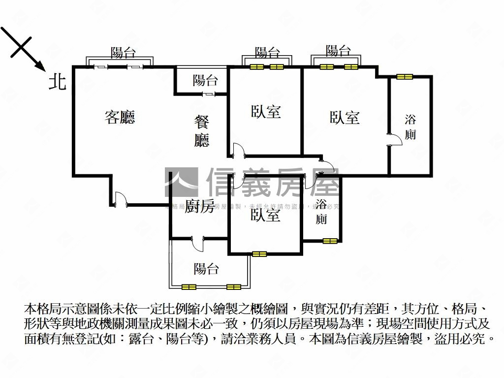 近緯創邊間視野超值三房房屋室內格局與周邊環境