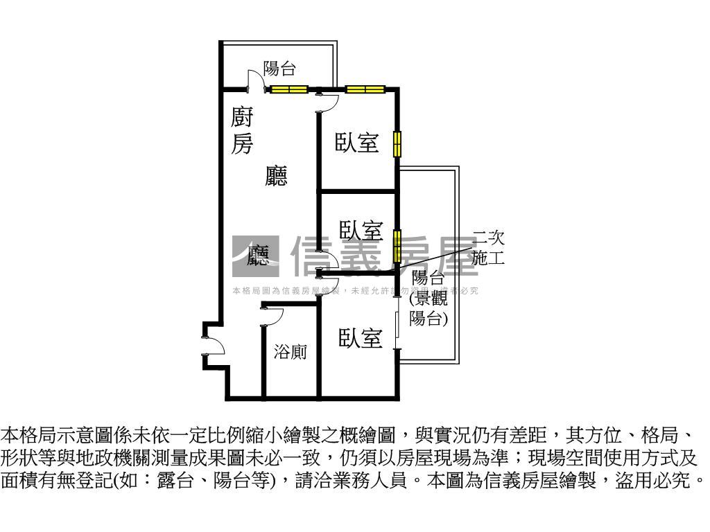 中正１號院次高樓三房平車房屋室內格局與周邊環境