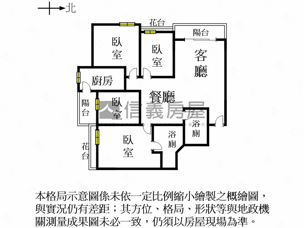 東區四房平車景觀雙陽台房屋室內格局與周邊環境