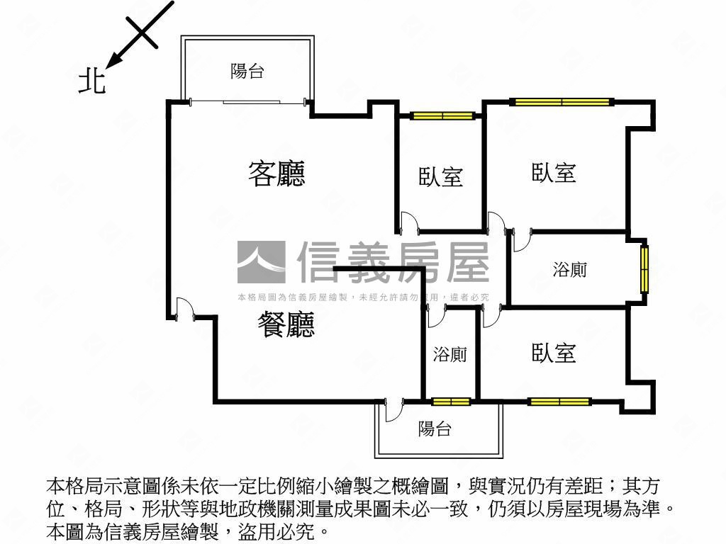 Ｕ未來面中庭景觀三房房屋室內格局與周邊環境