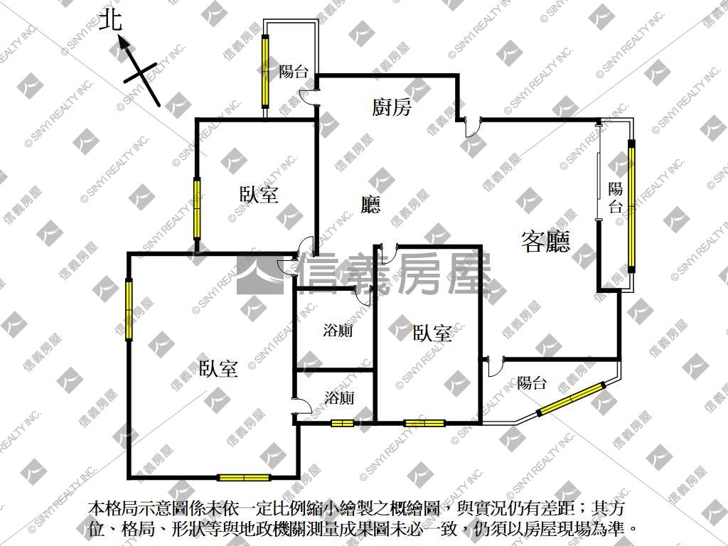 裕誠三面採光裝潢美寓房屋室內格局與周邊環境