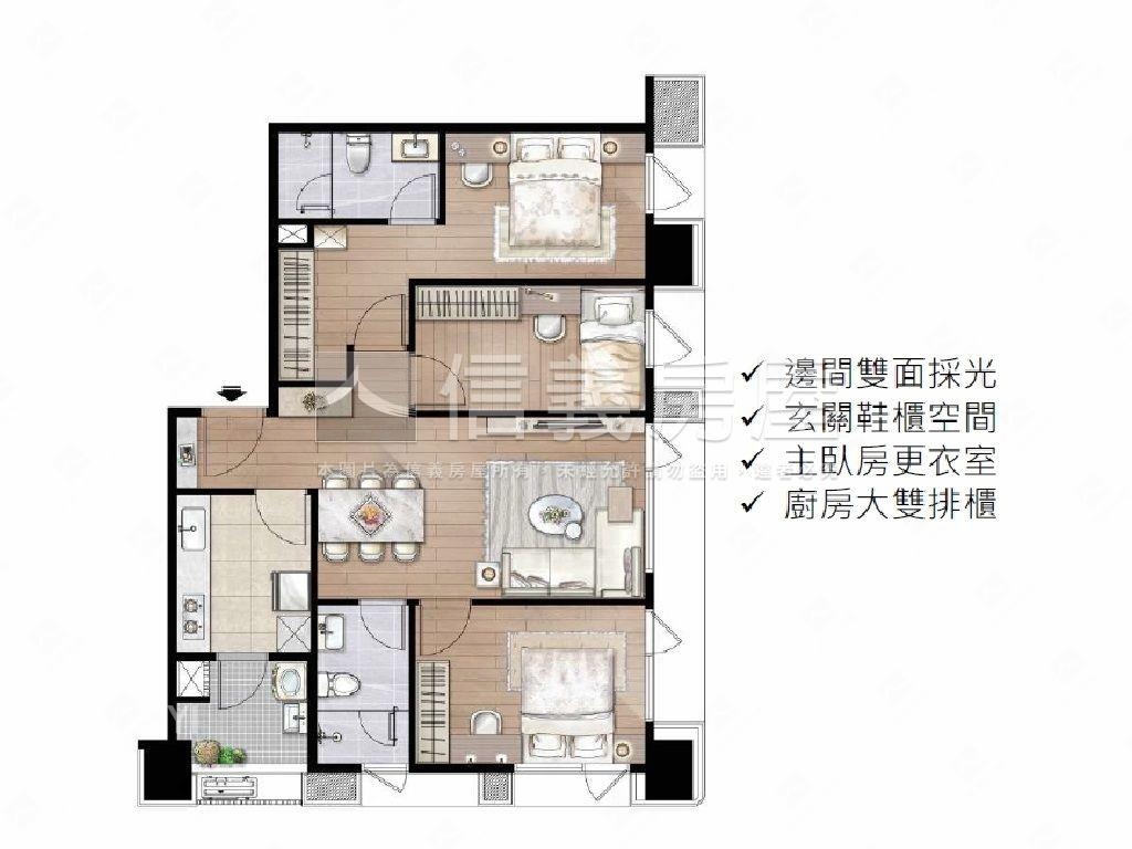玉成大樹全新三房車位房屋室內格局與周邊環境