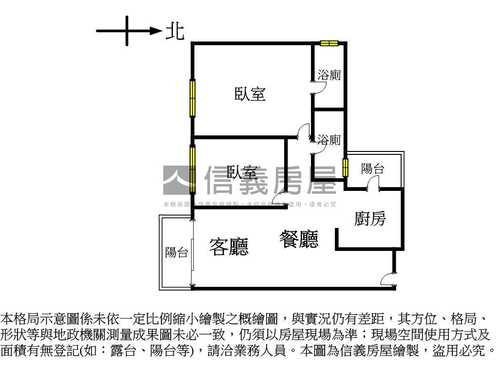 至善高第雙面採光大兩房房屋室內格局與周邊環境