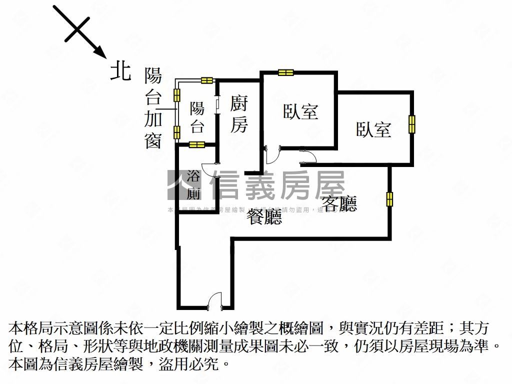 禾美高樓採光美２房房屋室內格局與周邊環境