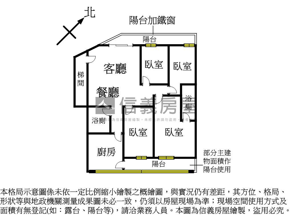 前後陽台｜陽光方正大四房房屋室內格局與周邊環境