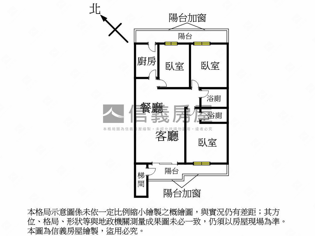 黃金二樓●大安方正三房房屋室內格局與周邊環境