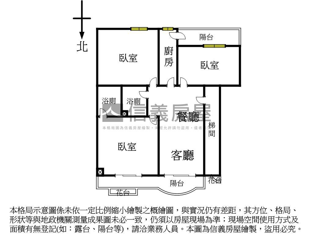 近捷運平面車位採光三房房屋室內格局與周邊環境
