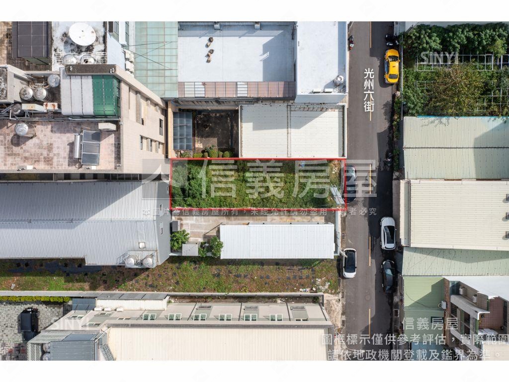 光州六街約６．５米寬土地房屋室內格局與周邊環境