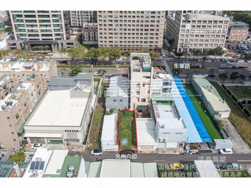 光州六街約６．５米寬土地房屋室內格局與周邊環境