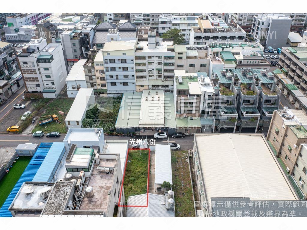 光州六街約６．５米寬土地房屋室內格局與周邊環境