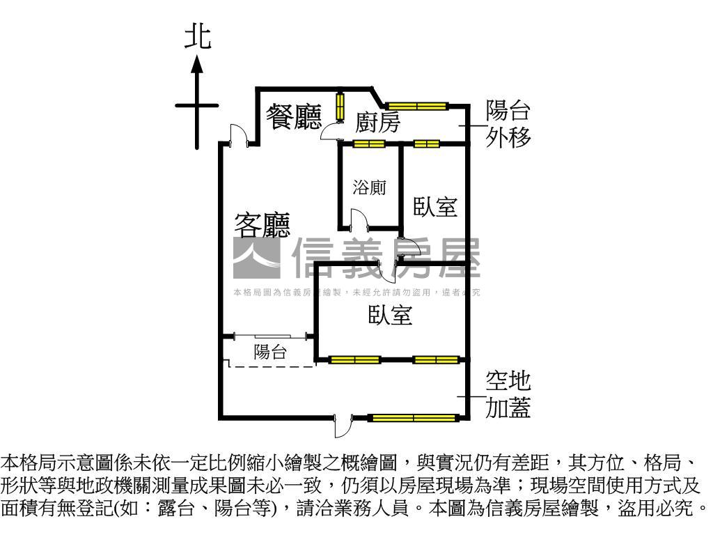 富台新村，朝南邊間２房房屋室內格局與周邊環境