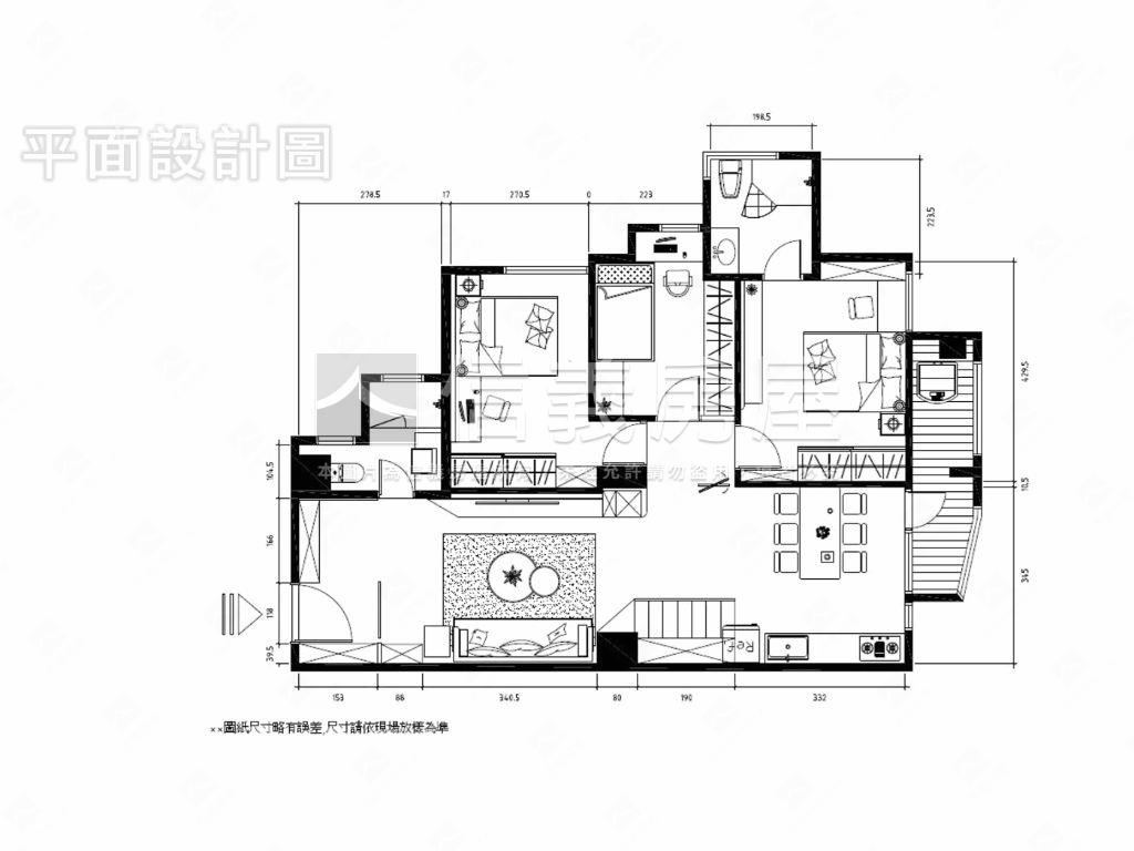 清新美景典雅亮麗三房房屋室內格局與周邊環境