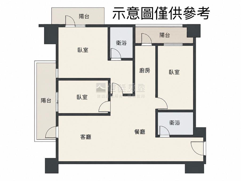 鑫高鐵Ⅲ高樓邊間Ｂ６平車房屋室內格局與周邊環境