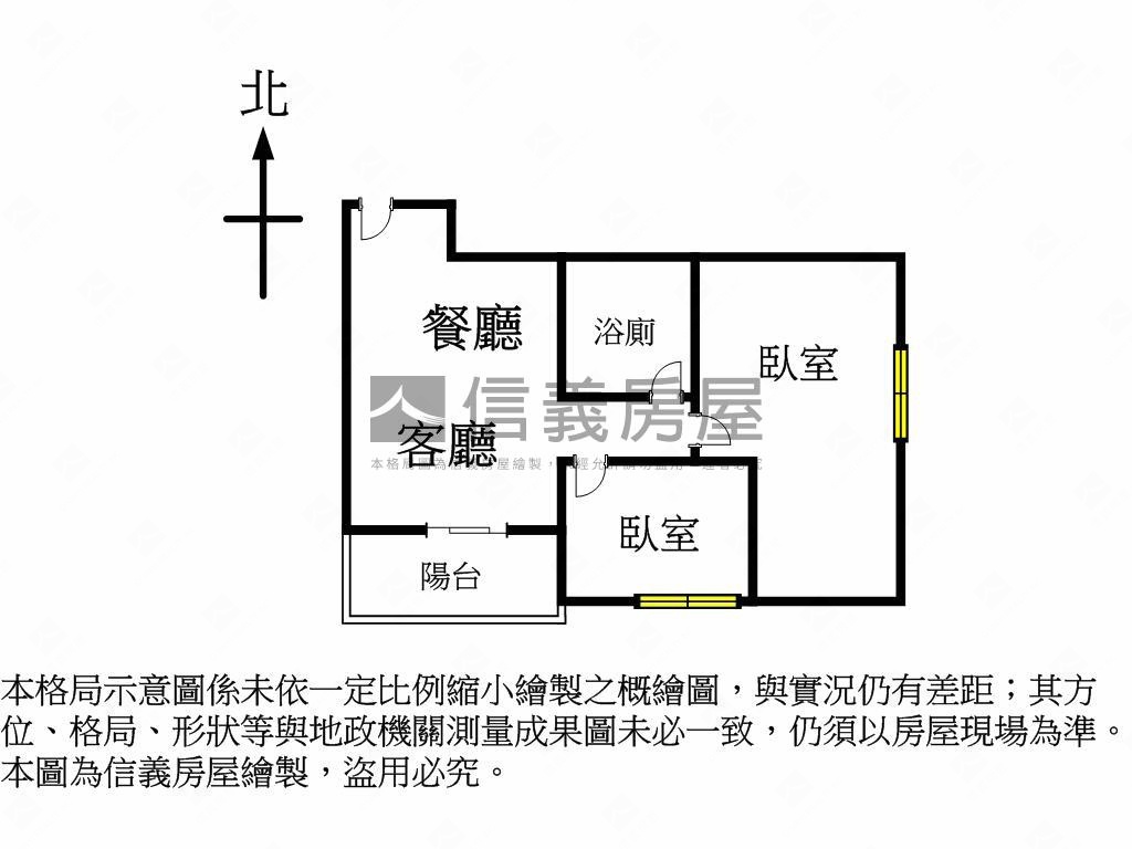 北區高樓層視野兩房房屋室內格局與周邊環境