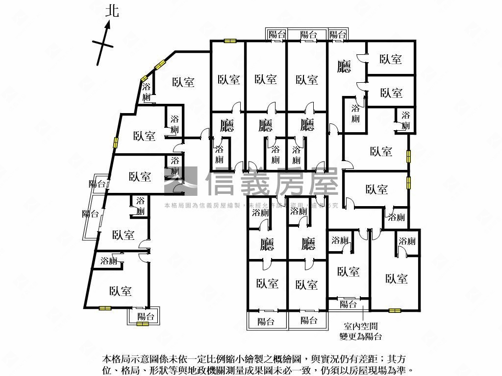 俊國天廈整層１５間套房房屋室內格局與周邊環境