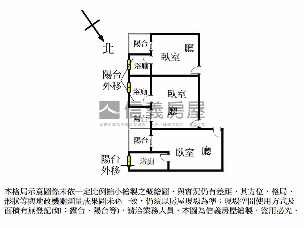 北區電梯輕屋齡收租３套房房屋室內格局與周邊環境