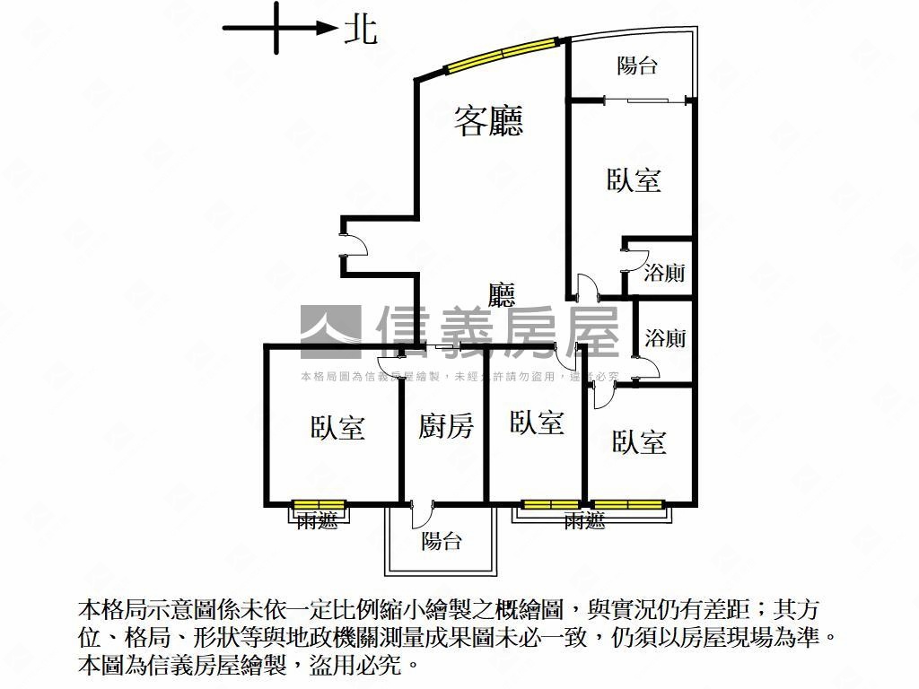 美術館次高樓四房平車房屋室內格局與周邊環境