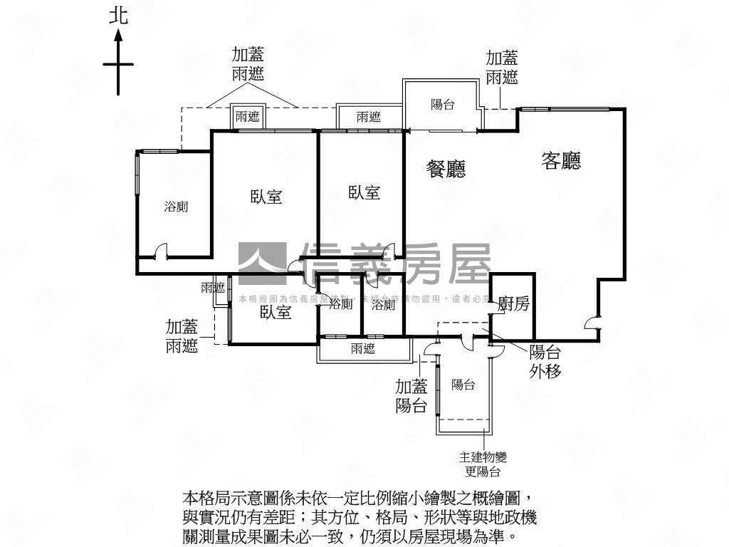 信義專任寶輝三房三平車位房屋室內格局與周邊環境