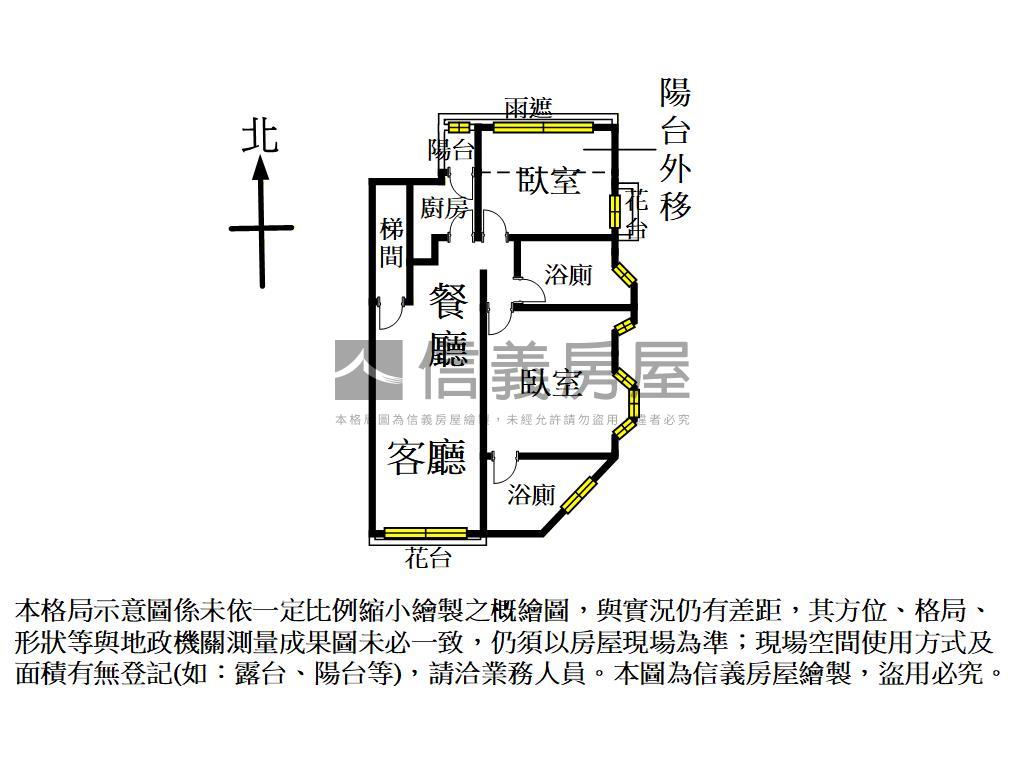 中壢雙衛浴開窗的２房房屋室內格局與周邊環境