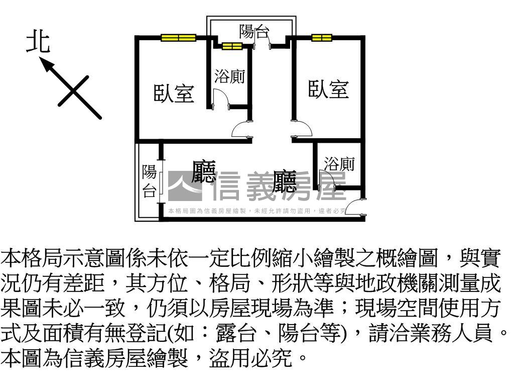 大金囍次頂樓新兩房雙衛浴房屋室內格局與周邊環境