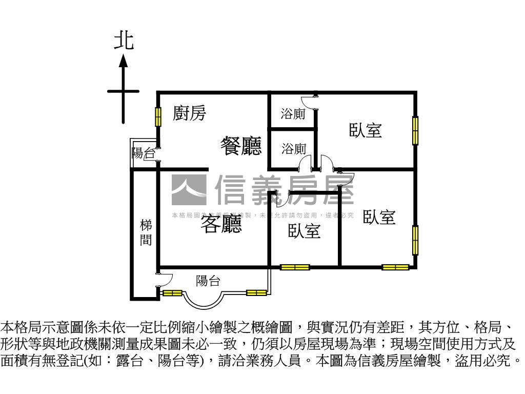 天母美裝公寓三樓房屋室內格局與周邊環境