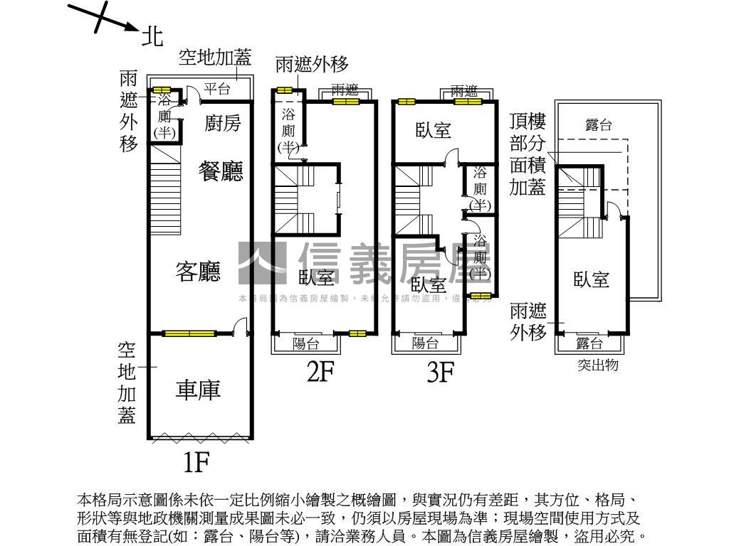 旭盛弄堂臨路車庫透天房屋室內格局與周邊環境