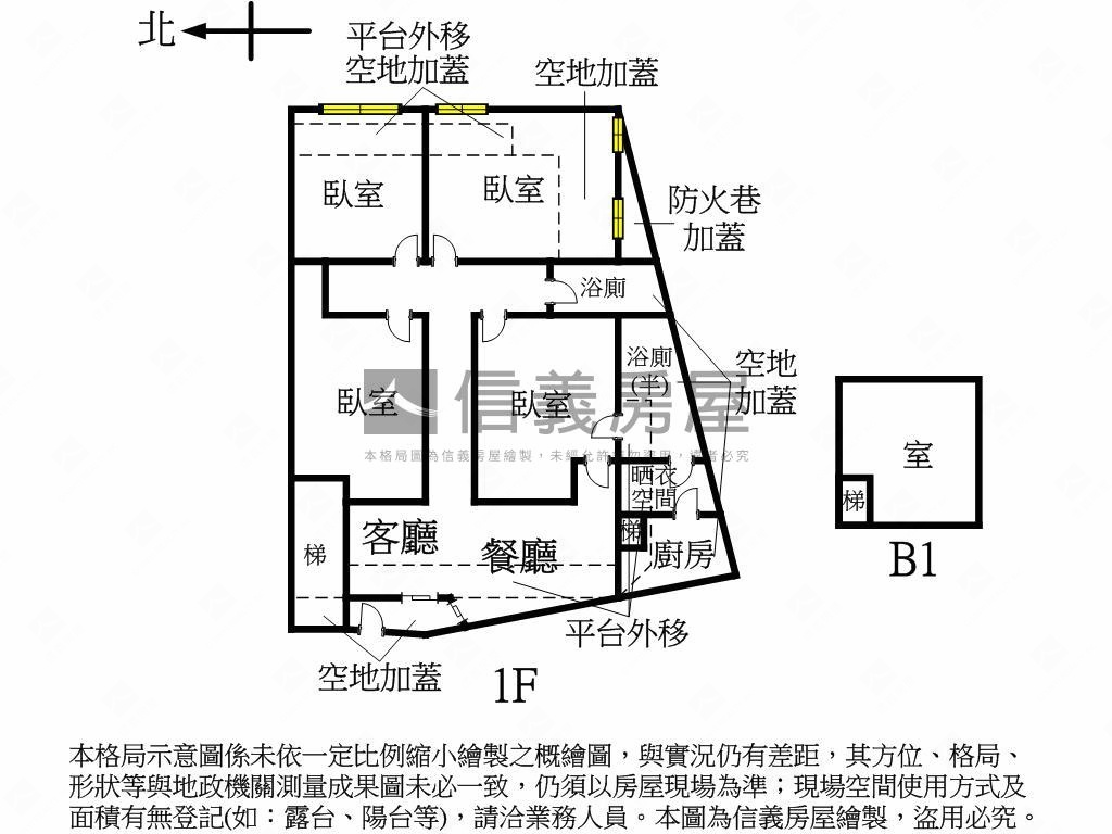 仁愛臨沂高潛力庭院一樓房屋室內格局與周邊環境