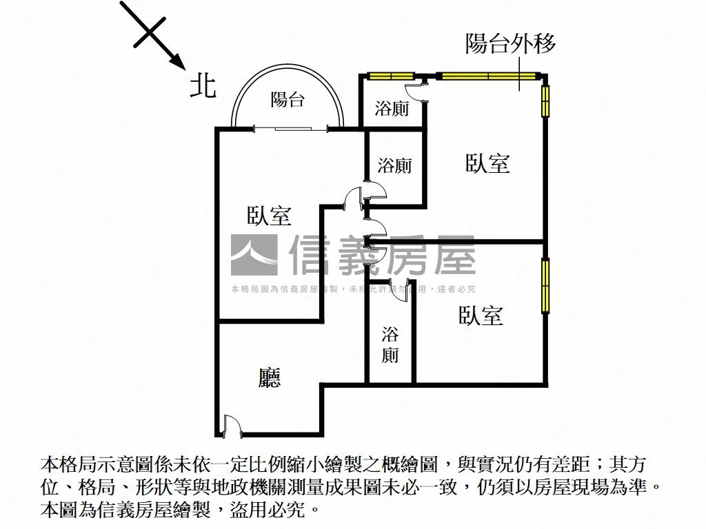 淡水風華收租３房房屋室內格局與周邊環境