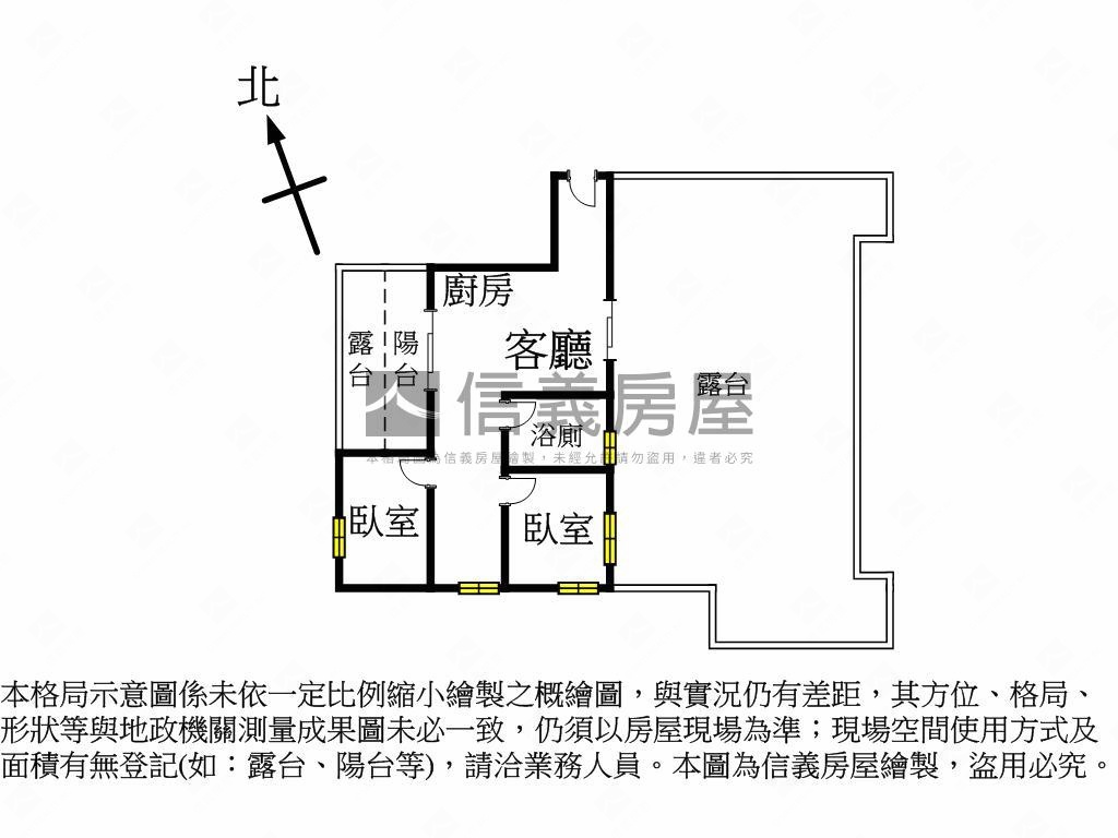 城市裡的一片天空。露臺戶房屋室內格局與周邊環境