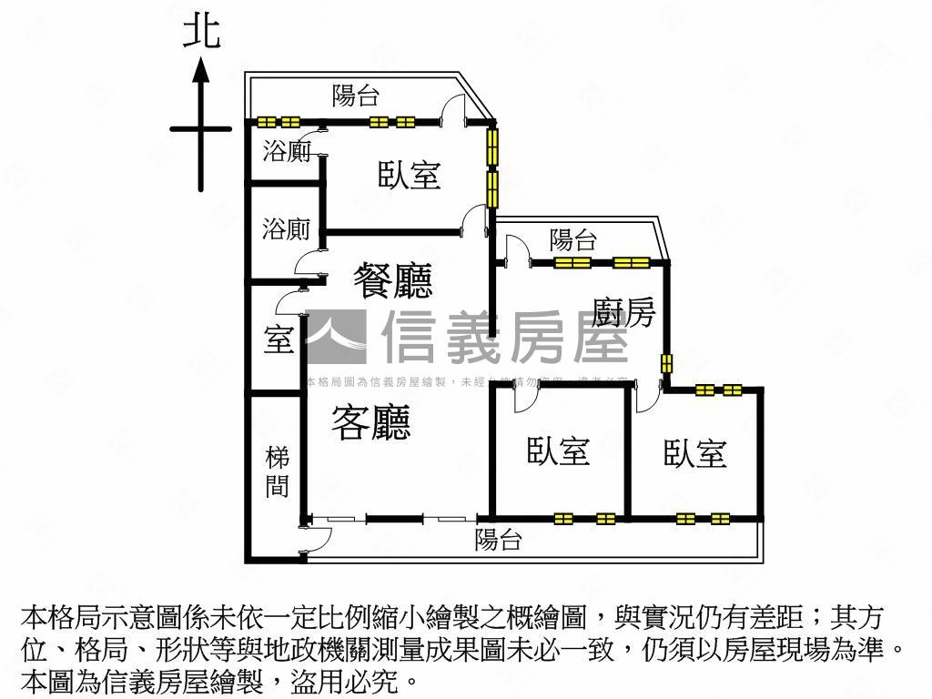 專約邊間復北美寓３房房屋室內格局與周邊環境