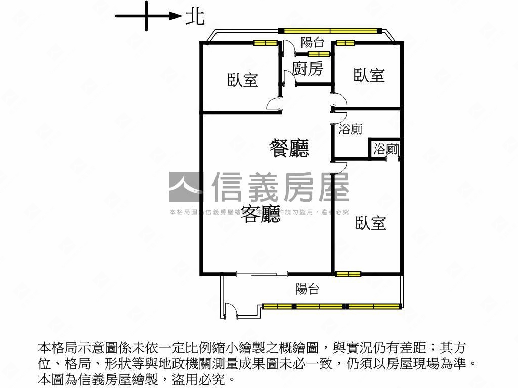 嶺東天下三房平面車位房屋室內格局與周邊環境