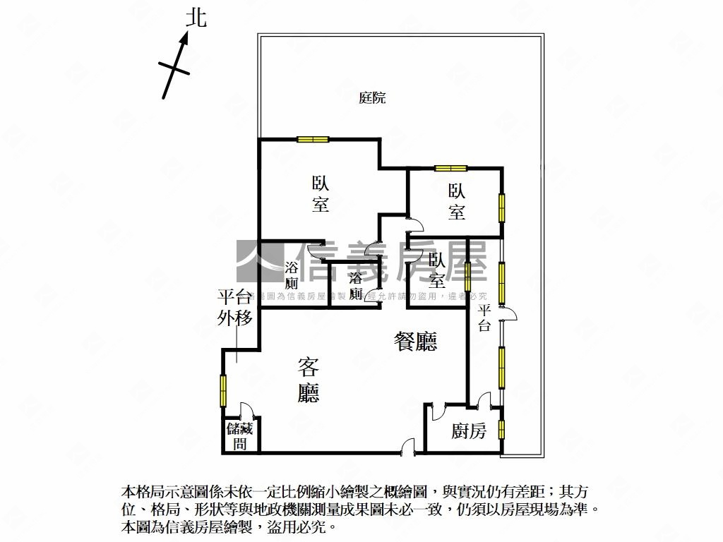 稀有庭院工研華廈房屋室內格局與周邊環境