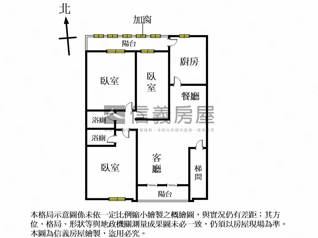 天母明亮３房方正美寓房屋室內格局與周邊環境