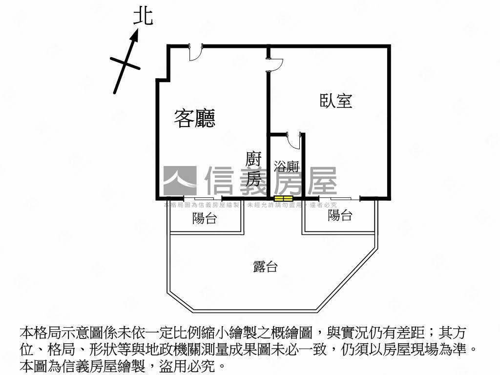 品良東大萌朝南一房露臺戶房屋室內格局與周邊環境