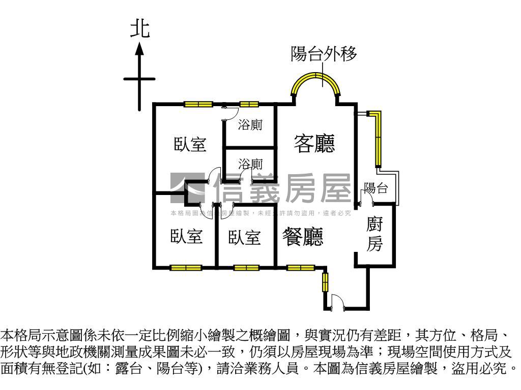 南宅公園美景３房雙衛房屋室內格局與周邊環境