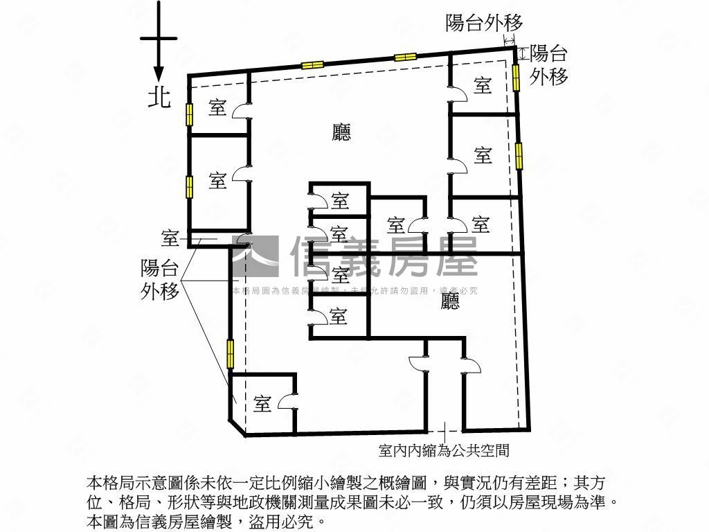 紅黃雙捷運百坪純辦房屋室內格局與周邊環境