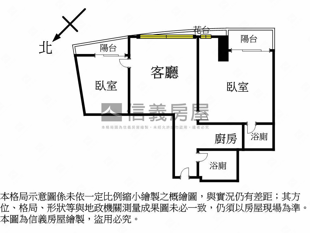 富麗景觀方㊣大２房雙衛浴房屋室內格局與周邊環境