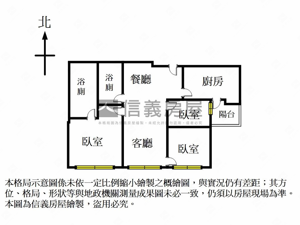 昕見築朝南公園視野美三房房屋室內格局與周邊環境