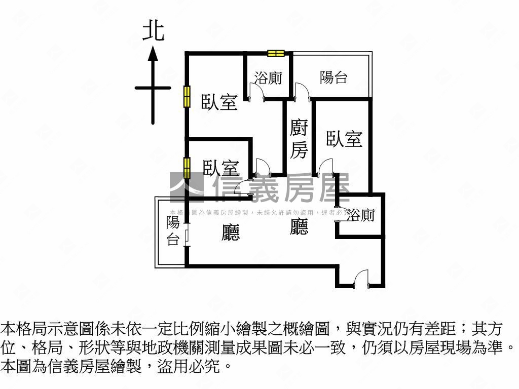 益翔青庭明亮三房房屋室內格局與周邊環境